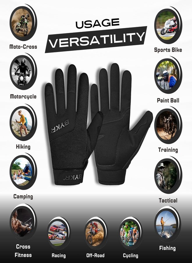 BYKR All-Weather Motorcycle Gloves for Men & Women - Protection for Dirt Bike, BMX, MX, and ATV Riding - Black M - Image 3