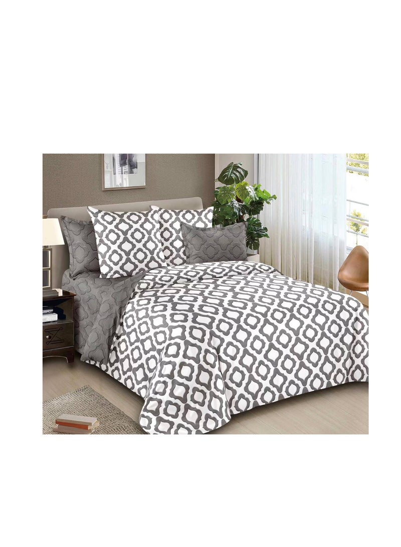 King size comforter set duvet insert 6 pieces set, 1 fixed duvet, 1 bed sheet, 4 pillow cover, size 220*240 soft comforter com19