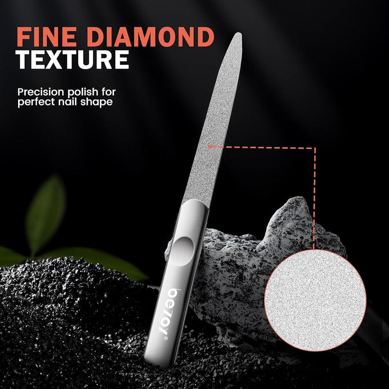 BEZOX Metal Nail File – Durable, Double-Sided Precision Fingernail Files for Women, Stainless Steel Finger Nail Buffer for Smooth, Shiny, Salon-Worthy Nails - Image 2