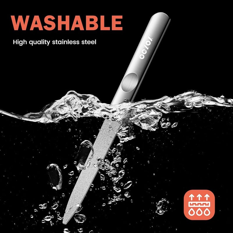 BEZOX Metal Nail File – Durable, Double-Sided Precision Fingernail Files for Women, Stainless Steel Finger Nail Buffer for Smooth, Shiny, Salon-Worthy Nails - Image 3