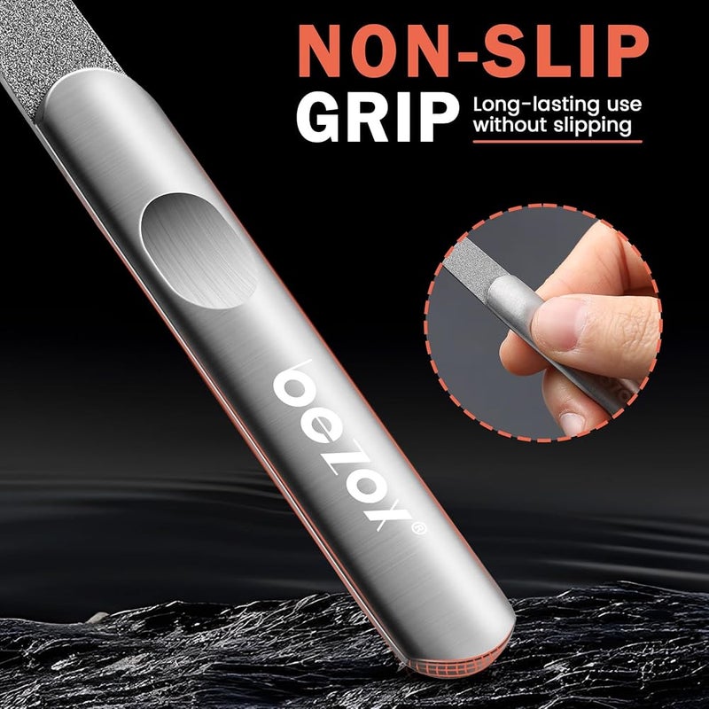 BEZOX Metal Nail File – Durable, Double-Sided Precision Fingernail Files for Women, Stainless Steel Finger Nail Buffer for Smooth, Shiny, Salon-Worthy Nails - Image 4