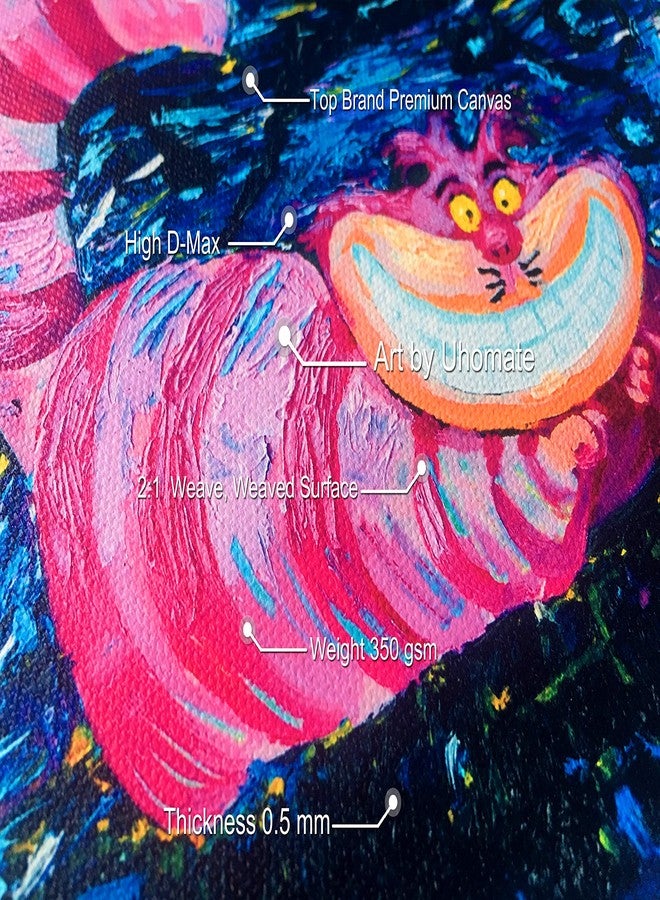 Uhomate Vincent Van Gogh Starry Night Posters Alice in Wonderland Cheshire Cat Alice Wonderland Home Canvas Wall Arts Baby Gift Nursery Decor Living Room Wall Decor A009 (8X10) - Image 3