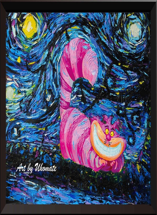 Uhomate Vincent Van Gogh Starry Night Posters Alice in Wonderland Cheshire Cat Alice Wonderland Home Canvas Wall Arts Baby Gift Nursery Decor Living Room Wall Decor A009 (8X10) - Image 1
