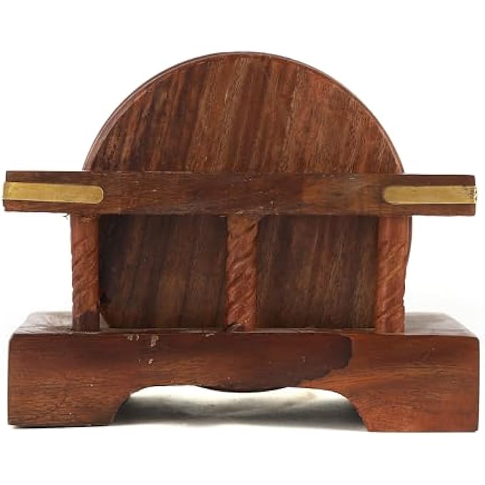 ريجيد مجموعة قواعد أكواب الشاي الخشبية المصنوعة يدويًا من الخشب الطبيعي مع حامل لمشروبات الشاي والقهوة، أنيقة ومتينة، ديكور منزلي أنيق مثالي لتناول الطعام وحماية الطاولة 11 × 11 × 7 - Image 4