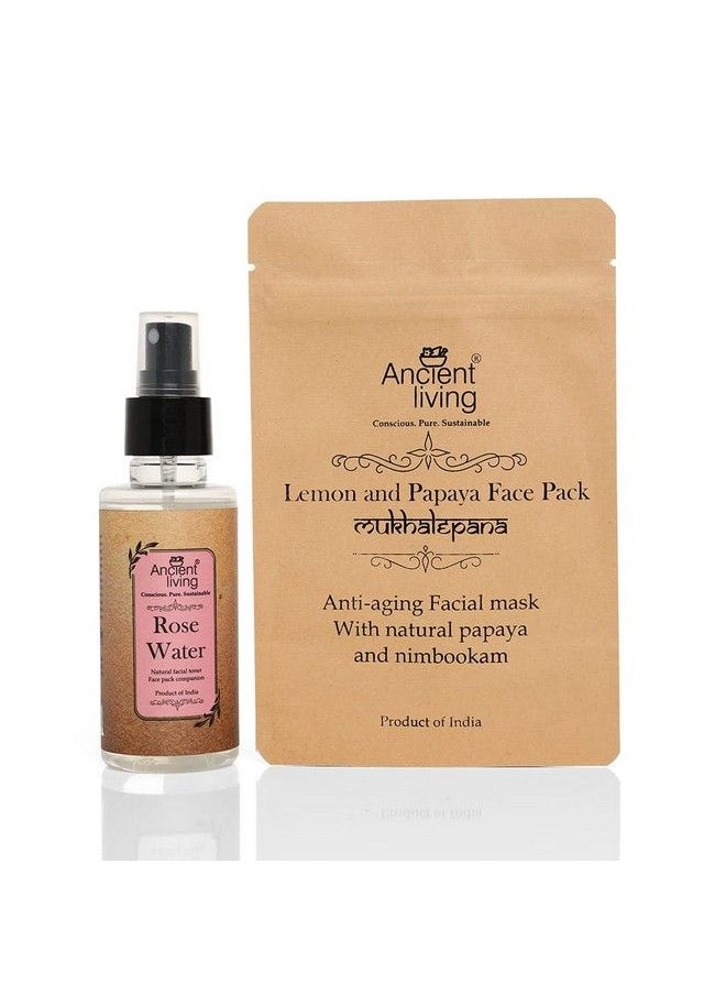 Ancient Living - Organic Lemon Peel & Papaya Face Pack With Skin Nourishing Cleansing & Anti Aging Properties 40 Gm Set Of 2 - Image 1