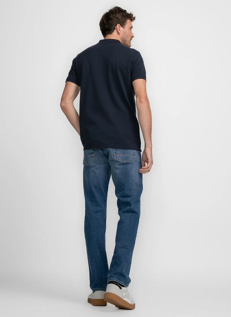 بترول اندستريز بولو رجالي قصير الأكمام