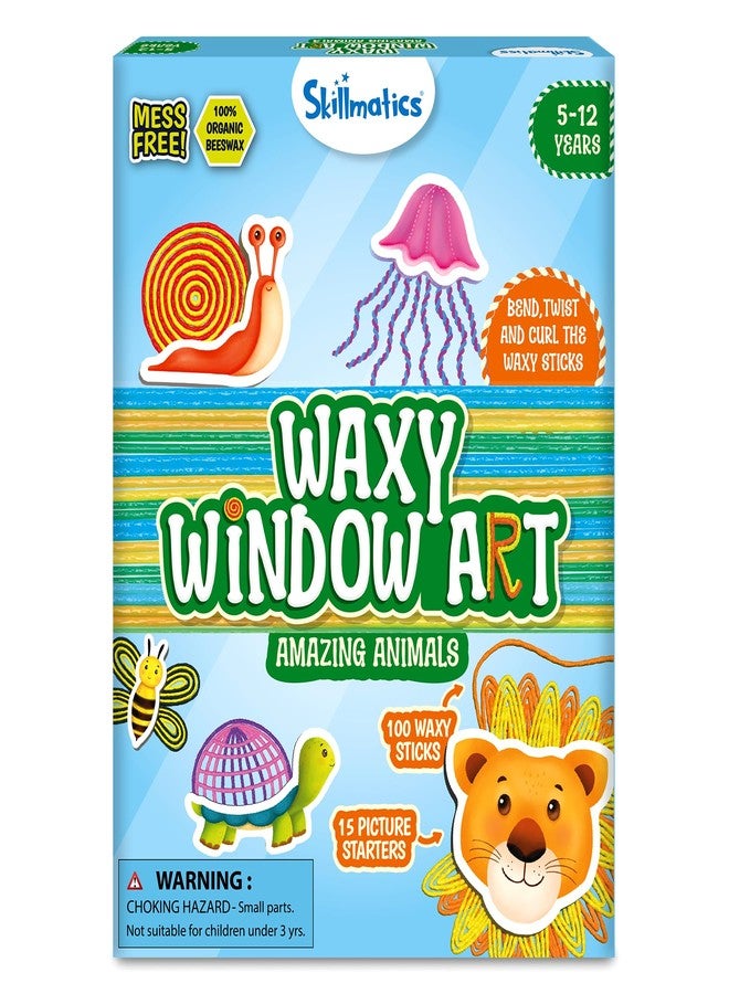 Skillmatics Waxy Window Art - Animals, Mess-Free Fun for Kids, DIY Art & Craft Kits, Creative Activity, Reusable 100% Organic Beeswax, Gifts for Girls & Boys Ages 5, 6, 7, 8, 9, 10, 11, 12 - Image 1