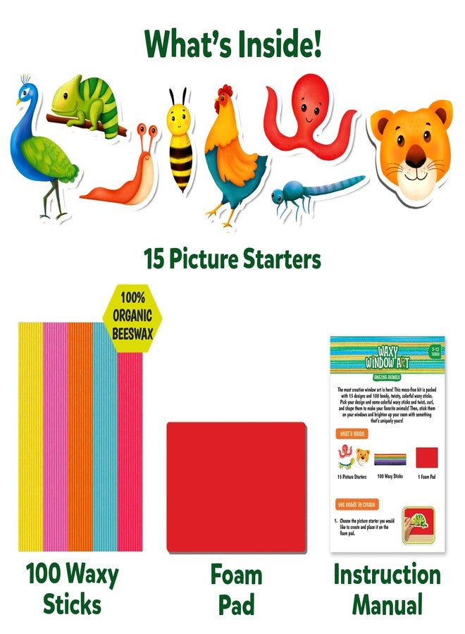 Skillmatics Waxy Window Art - Animals, Mess-Free Fun for Kids, DIY Art & Craft Kits, Creative Activity, Reusable 100% Organic Beeswax, Gifts for Girls & Boys Ages 5, 6, 7, 8, 9, 10, 11, 12 - Image 5
