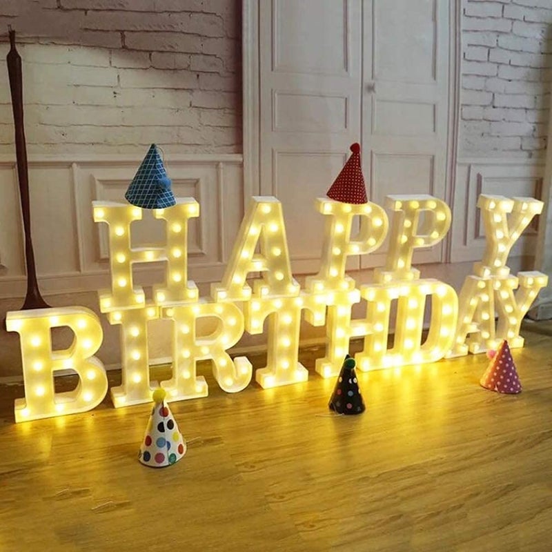 House Of Queens Marquee Letter Lights Sign Light Up Alphabet Letters for Wedding Birthday Party Christmas Home Bar Decoration Warm White AlphabetW - Image 3