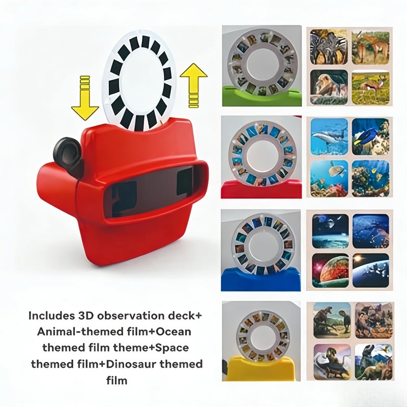 5pcs Deluxe 3D Viewfinder Set With 4 Theme Film Rolls Space Animals Ocean Dinosaurs - Image 1