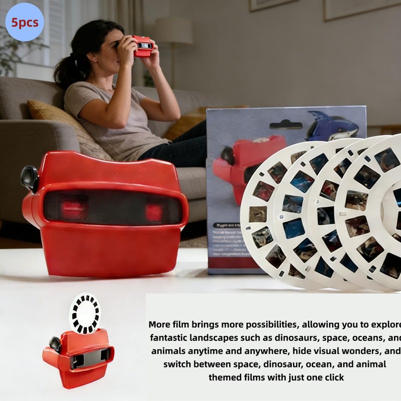 5pcs Deluxe 3D Viewfinder Set With 4 Theme Film Rolls Space Animals Ocean Dinosaurs - Image 2