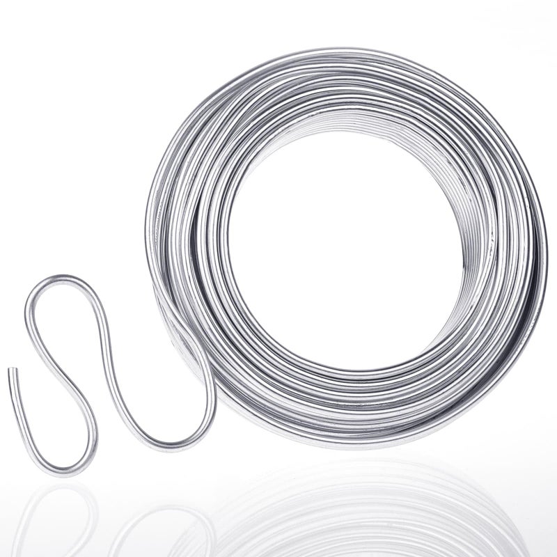 anezus Aluminum Wire, Anezus 9 Gauge 12 Gauge 18 Gauge Bendable Metal Wire Armature Aluminum Craft Wire for Wreath Making Beading Floral (Silver, 3 mm Thickness) - Image 1