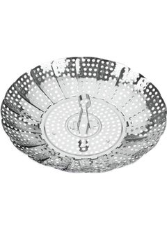 Metaltex Stainless Steel Vegetable/Veggie Steamer Basket For Instant Cooking Pot With Handle And Legs, Foldable Food Container For Fish Oyster Crab Seafood Dumpling  5.5 x 14.7 x 17 cm  - Image 2