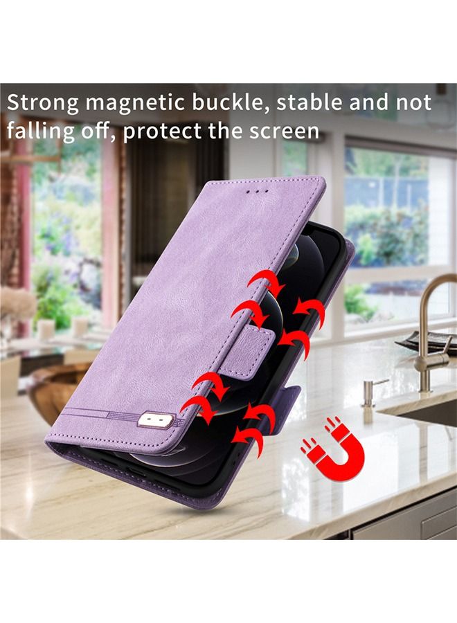 Honor X9a/X9A 5G Flip Wallet Case Cover,PU Leather Flip Folio Case with Card Holders TPU Inner Shell Phone Foldable Stand Shockproof Anti-Scratch  Purple  - Image 4