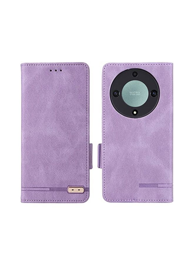 Honor X9a/X9A 5G Flip Wallet Case Cover,PU Leather Flip Folio Case with Card Holders TPU Inner Shell Phone Foldable Stand Shockproof Anti-Scratch  Purple  - Image 2