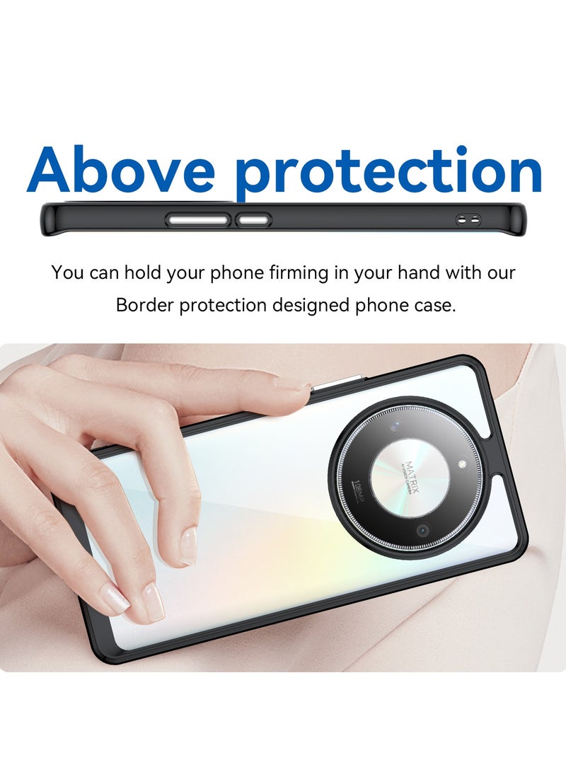 لـ Honor X9B 5G غطاء الحالة, عالية الجودة الصلبة الخلفية ناعمة الحدود النقية والمشرقة مريحة الشعور الهاتف الخلوي حالة حماية لـ Honor X9B 5G, أسود - Image 4