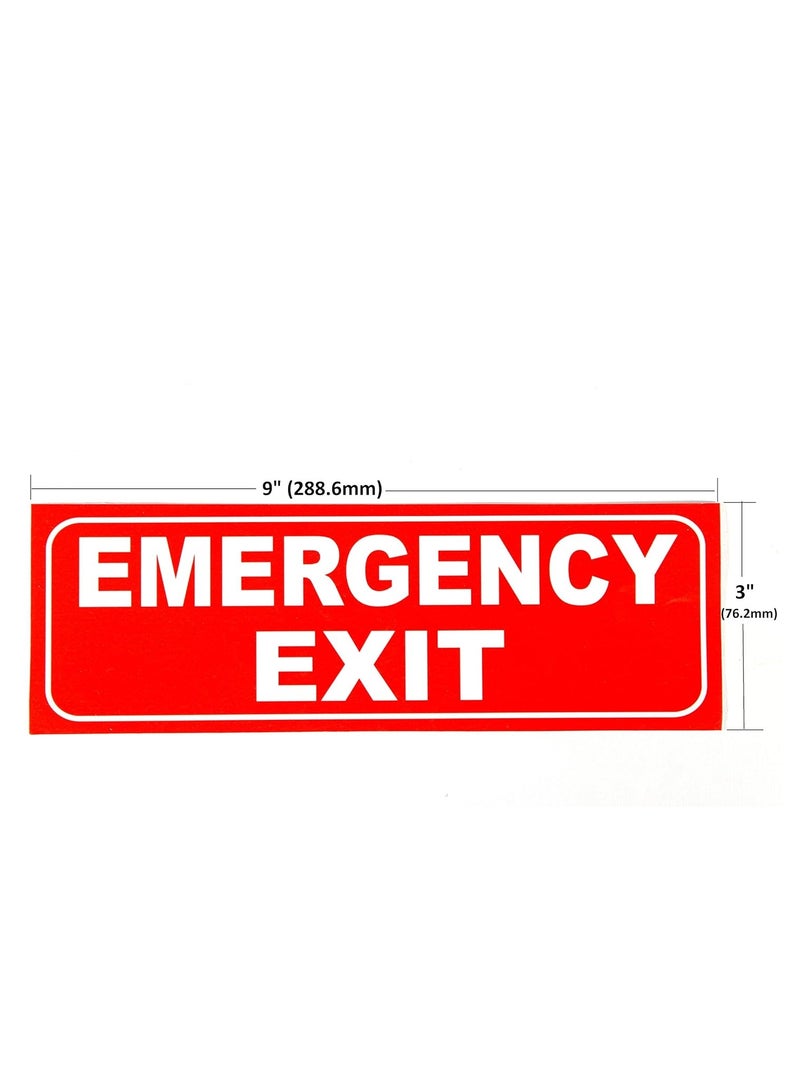 ESPLANADE eSplanade Emergency Exit Sign Decal Sticker (Pack of 2) - Easy to Mount Weather Resistant Long Lasting Ink - 9" x 3" Inches - Image 2