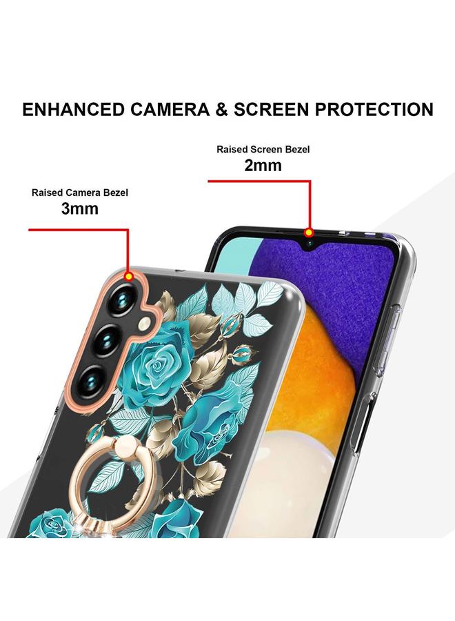 إيروريكس جراب لهاتف Samsung Galaxy A34 5G من سلسلة الزهور والنباتات IMD TPU مع حامل حلقي - Image 3