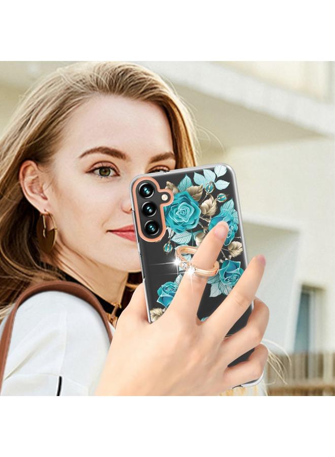 إيروريكس جراب لهاتف Samsung Galaxy A34 5G من سلسلة الزهور والنباتات IMD TPU مع حامل حلقي - Image 4