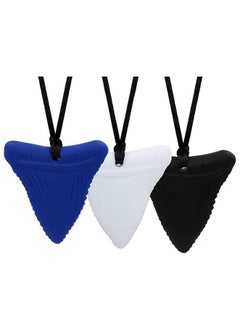 FASHION MANIA 3PCS Food Grade Silicone Chewing Necklace, Shark Tooth Chew, Teething Necklace Baby Teething Toys for Sensory Boys and Girls, Baby Teething Relief for Baby Teething, Child Chewing  - Image 1