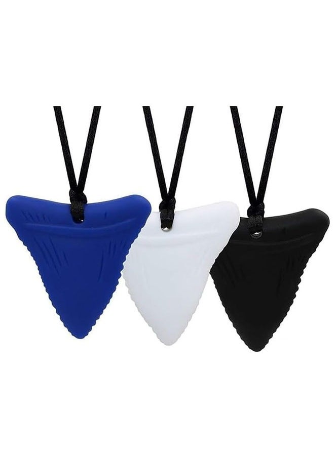 FASHION MANIA 3PCS Food Grade Silicone Chewing Necklace, Shark Tooth Chew, Teething Necklace Baby Teething Toys for Sensory Boys and Girls, Baby Teething Relief for Baby Teething, Child Chewing  - Image 1