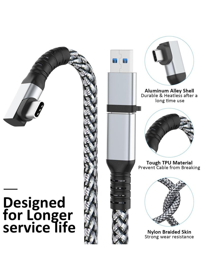 Generic Link Cable 16FT VR Cable Compatible with Meta Oculus Quest 3/Quest 3S/Quest 2/Pro Pico,Nylon Braided 3 in 1 Charging While Playing All Day,USB 3.0 Data Transfer Type C Cable,for VR Headset Accessories  - Image 4