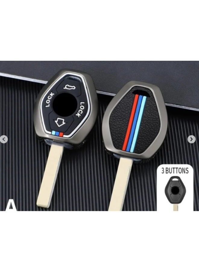 جراب مفتاح معدن مصنوع من اجود انواع الخامات + مداليا هدية BMW metal key cover  E46, E90, E53 - Image 1