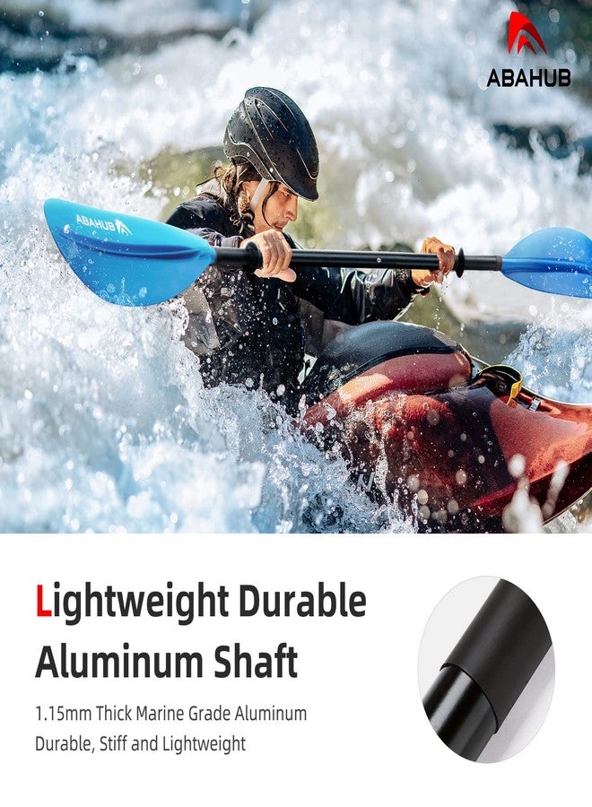 Abahub مجذاف قوارب أباهوب x 1، 90.5 بوصة مجاذيف للتجديف، قوارب الكانو مع حبل مجذاف إضافي، عمود من سبائك الألمنيوم وشفرات بلاستيكية زرقاء - Image 2