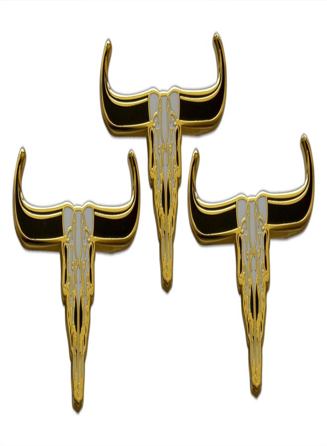Novel Merk Cowboy & Rancher - Icons Lapel Pin, Hat Pin & Tie Tack Set - with Clutch Back (3-Longhorn Skull) - Image 1