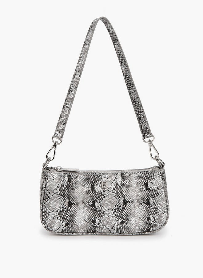 Flora Bella By Shoexpress Animal Print Crossbody Bag with Detachable Strap and Zip Closure  - Image 1