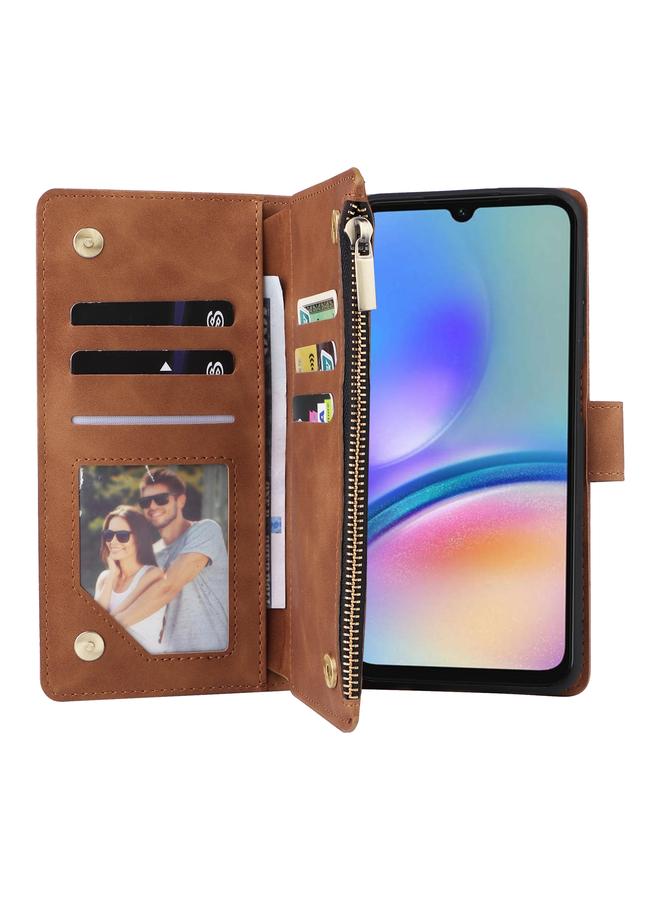 S-TOP Case For Samsung Galaxy A05s Multifunctional Frosted Zipper Wallet Leather Phone Case - Image 4