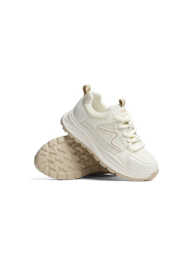 Red Dragonfly New Breathable Lightweight Height-increasing Mesh Sports Shoes Casual Thick-soled White Sneakers Wtb35101 Beige/apricot Size 38 - Image 5