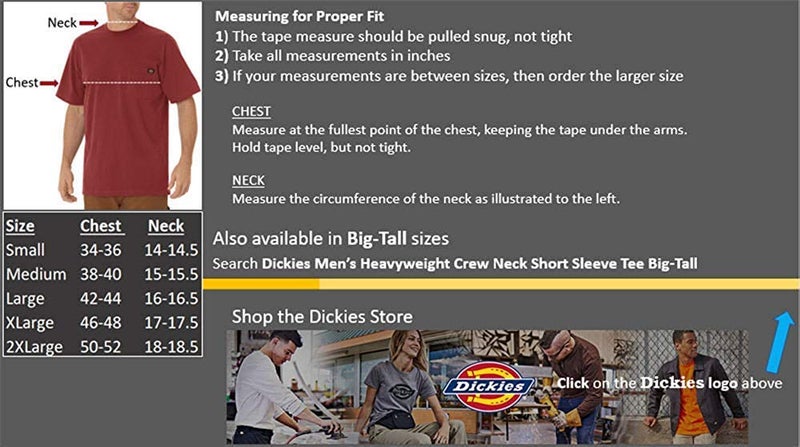 Dickies mens Heavyweight Crew Neck Short Sleeve Tee Big-tall T Shirt, Black, X-Large Tall US - Image 3