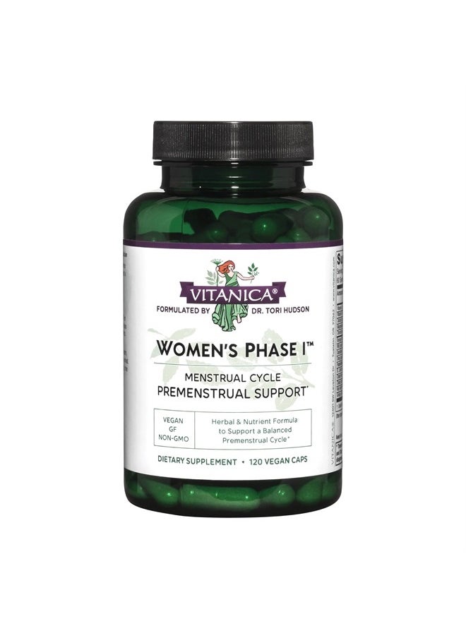 Vitanica - Women's Phase I, Premenstrual Support, Vegan, 120 Capsules - Image 1