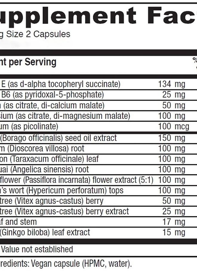 Vitanica - Women's Phase I, Premenstrual Support, Vegan, 120 Capsules - Image 1