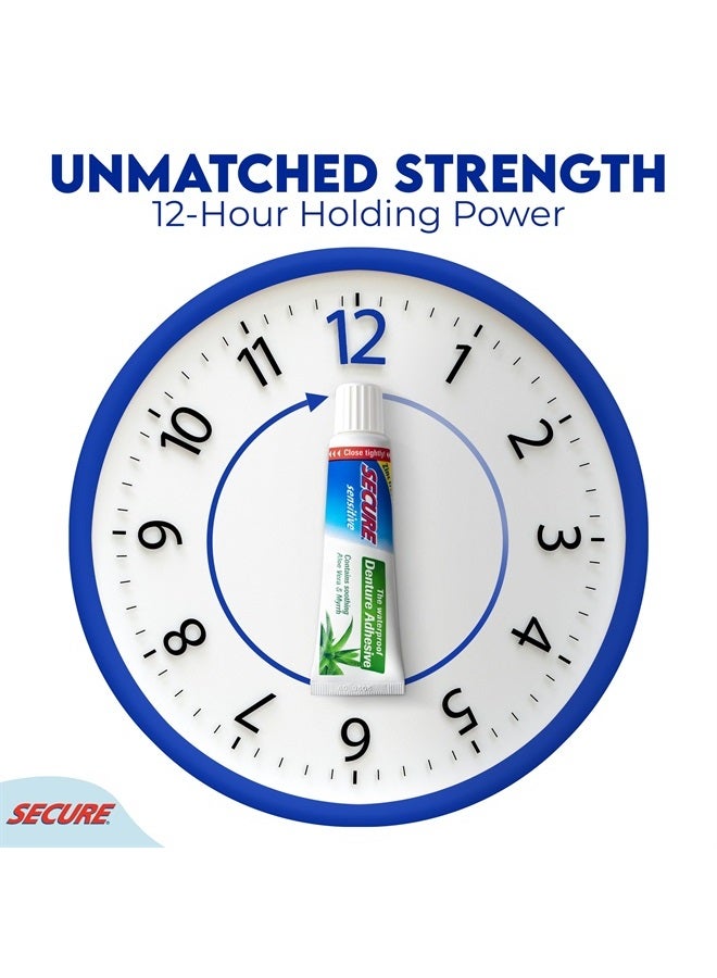 secure Sensitive Denture Adhesive with Aloe Vera & Myrrh – 12-Hour Max Hold – Patented Waterproof Seal – for All Denture Types – Food Grade Ingredients – FSA HSA Approved – 1.4 oz  - Image 5