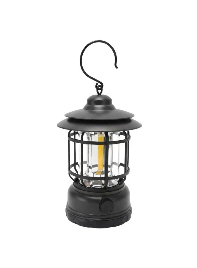 Retro Portable LED Camping Lantern - Wall Hanging Light for Tent or Emergency Use - Image 1
