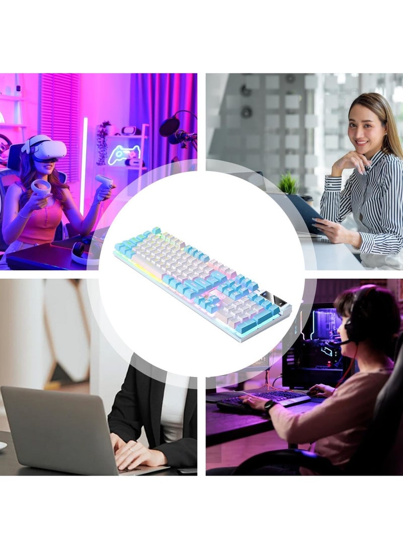 SYOSI Mechanical Gaming Keyboard, DIY RGB 104 Keys Ultra-Slim LED Backlit USB Wired Keyboard, Durable Abs Keycaps/Responsive Keystrokes/Spill-Resistant Computer Keyboard for PC Mac Xbox Gamer - Image 5