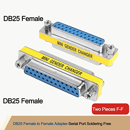 MEIRIYFA DB25 25 Pin Gender Changer D-SUB 25Pin Coupler Serial Cable Gender Changer RS232 VGA Adapter Connetor for Applications Pack of 2 (Female to Female) - Image 3