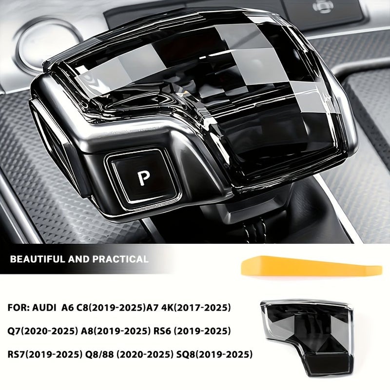 Clear Crystal Gear Shift Knob Replacement Trim No Damage Luxury Interior Decoration Fit For Audi A6L A4L Q5L - Image 1