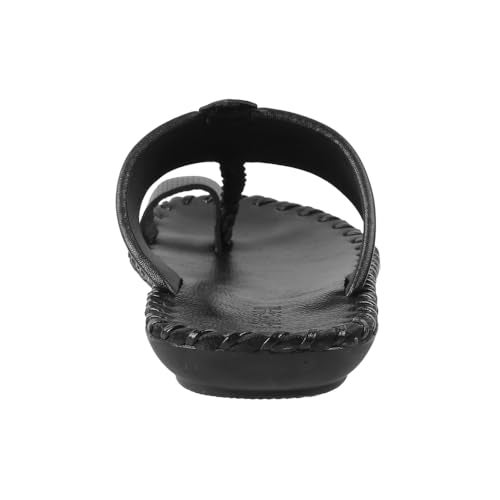 Mochi Men Black Synthetic Leather Kolhapuri Chappal UK/6 EU/40 (16-955) - Image 5