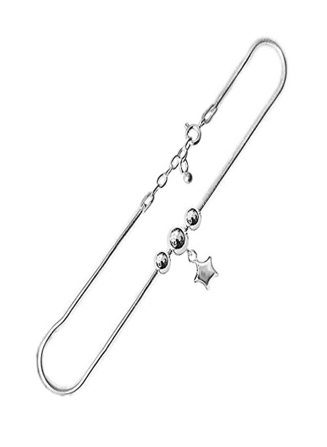 Parnika 925 Trendy Movable Star Charm Threaded in Payal (Anklet) in Pure 92.5 Sterling Silver for Girls/Women - One Piece (Star charm - 1 Piece) - Image 3