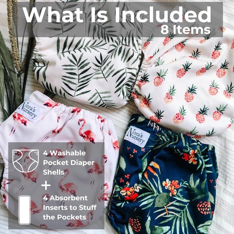 Nora's Nursery The Hollywood Hotel 4-Pack Cloth Pocket Diapers with 4 Inserts - Image 2