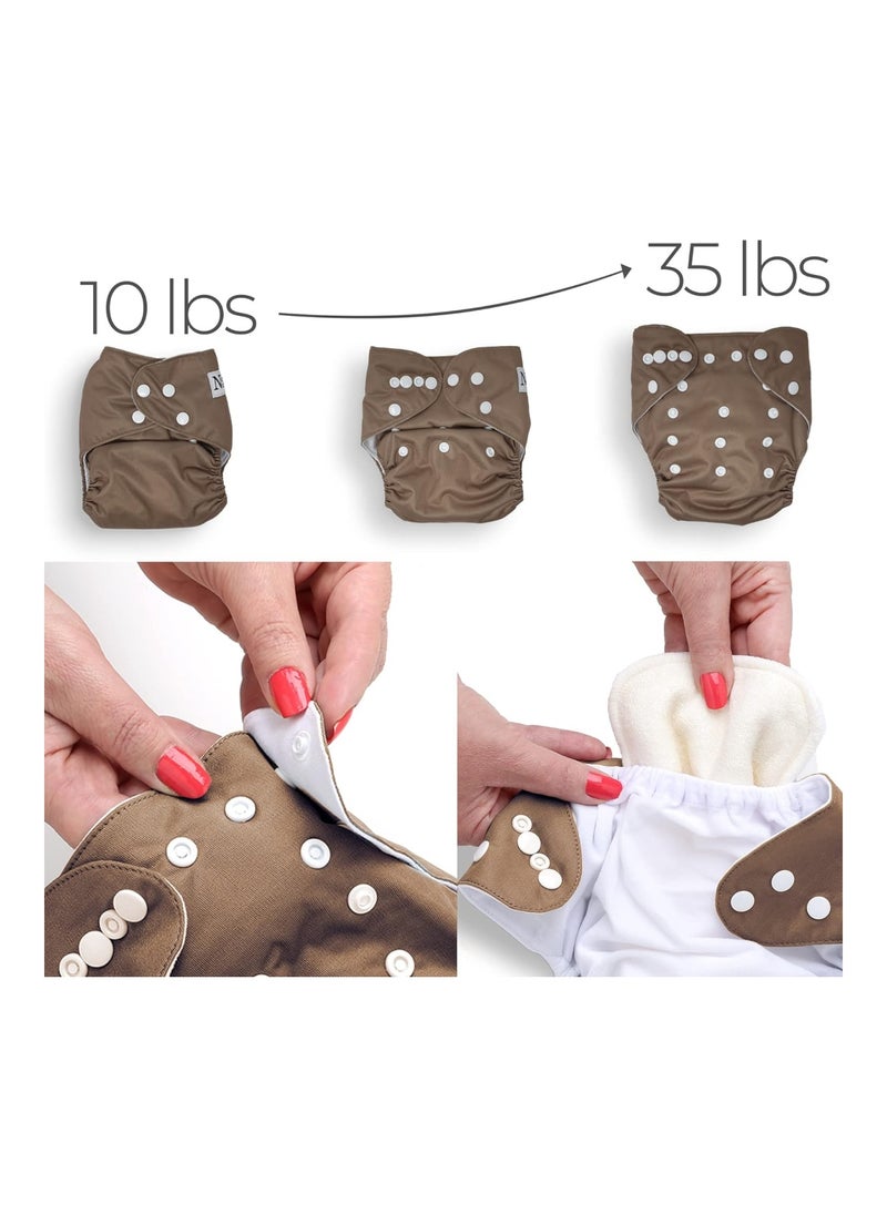 Nora's Nursery - Pack Of 4 Pocket Diapers With 4 Bamboo Inserts - Image 1