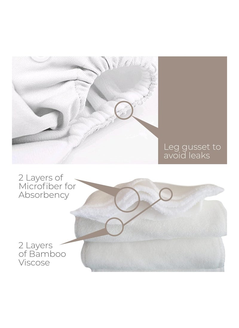 Nora's Nursery - Pack Of 4 Pocket Diapers With 4 Bamboo Inserts - Image 1