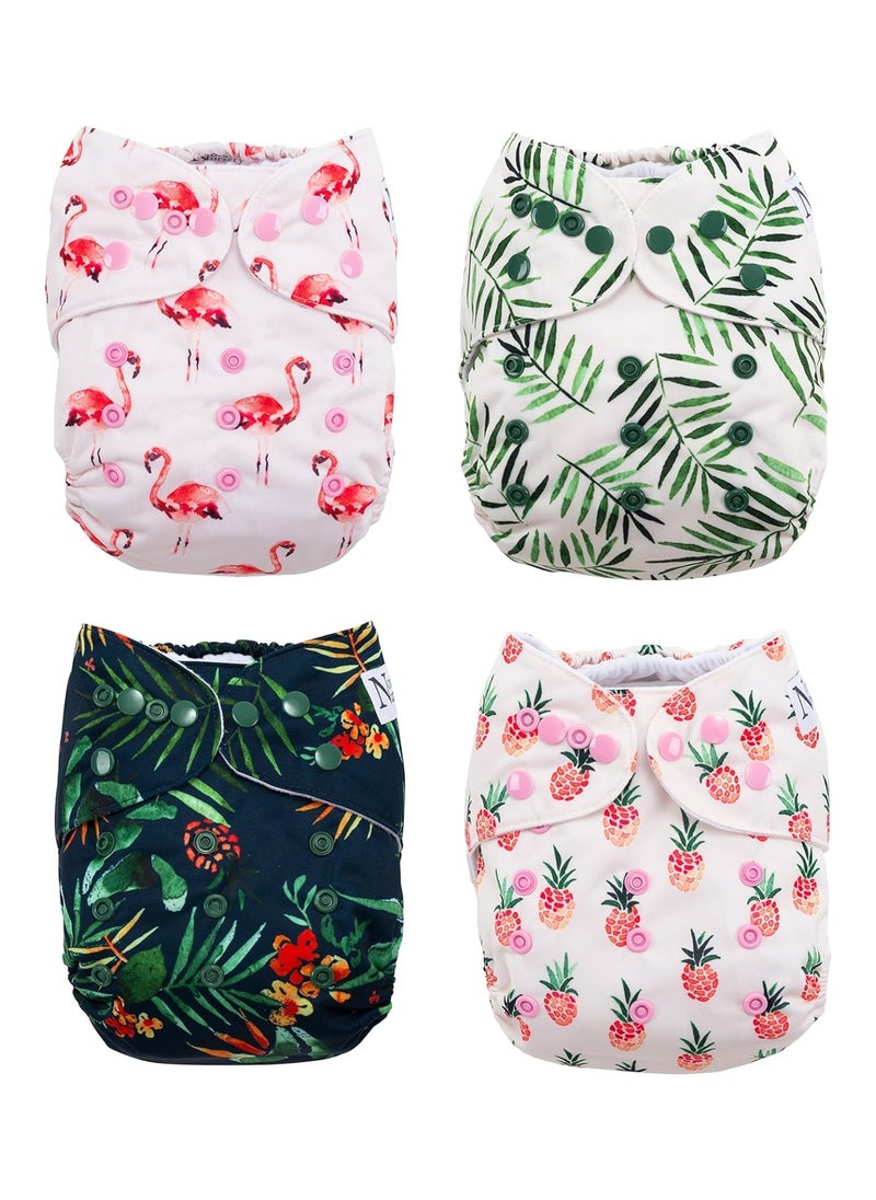 Nora's Nursery - Pack Of 4 Pocket Diapers With 4 Bamboo Inserts - Image 1