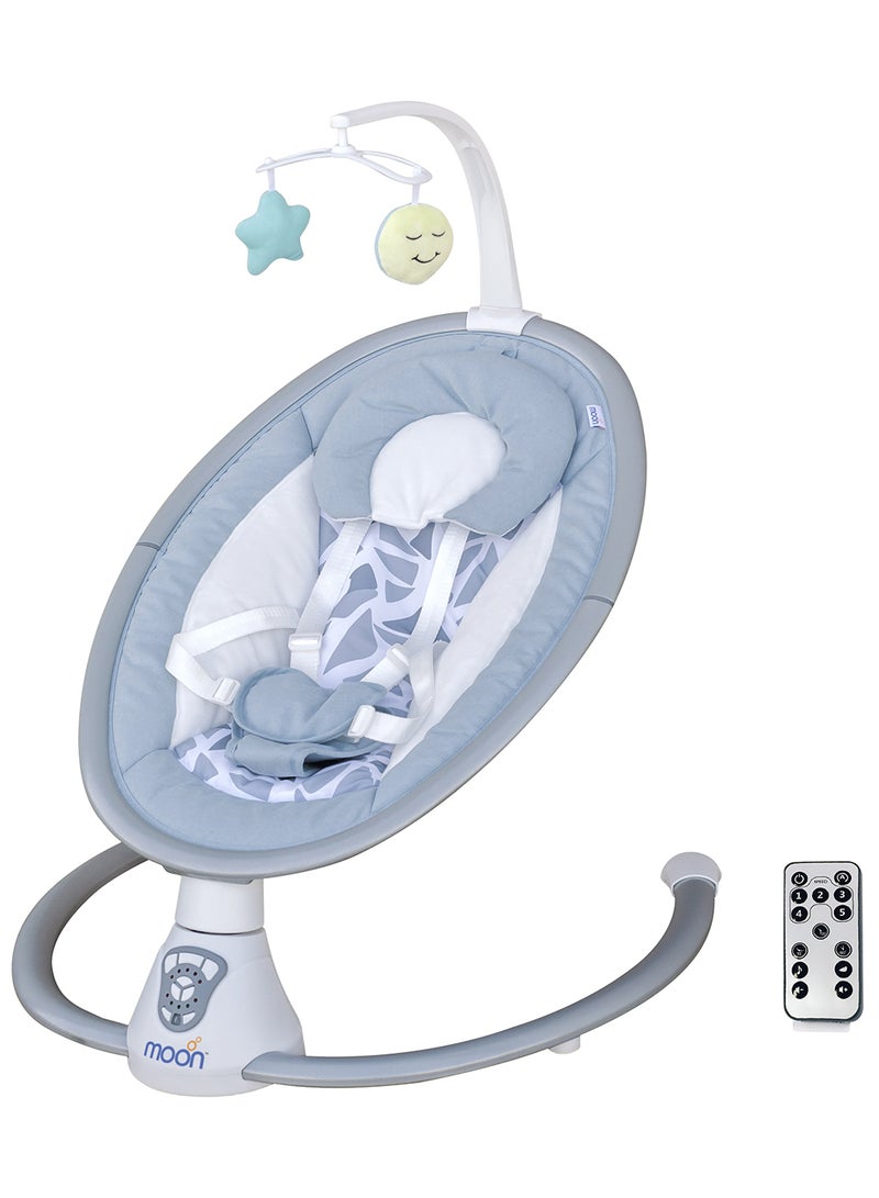 Moon 5 Point Harness Baby Swing, 0-6M, Holds Upto 9Kg With Remote Control - Image 1