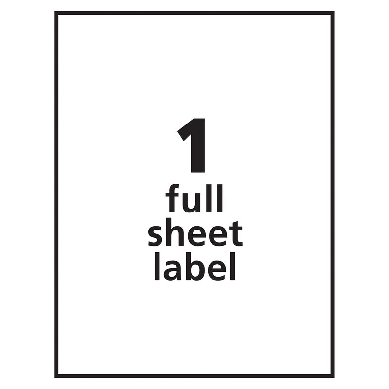 Avery Full Sheet Printable Shipping Labels, 8.5" x 11", White, 25 Blank Mailing Labels (8165) - Image 4