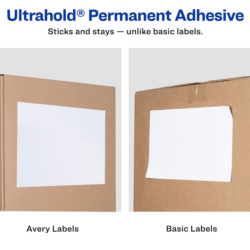 Avery Full Sheet Printable Shipping Labels, 8.5" x 11", White, 25 Blank Mailing Labels (8165) - Image 3