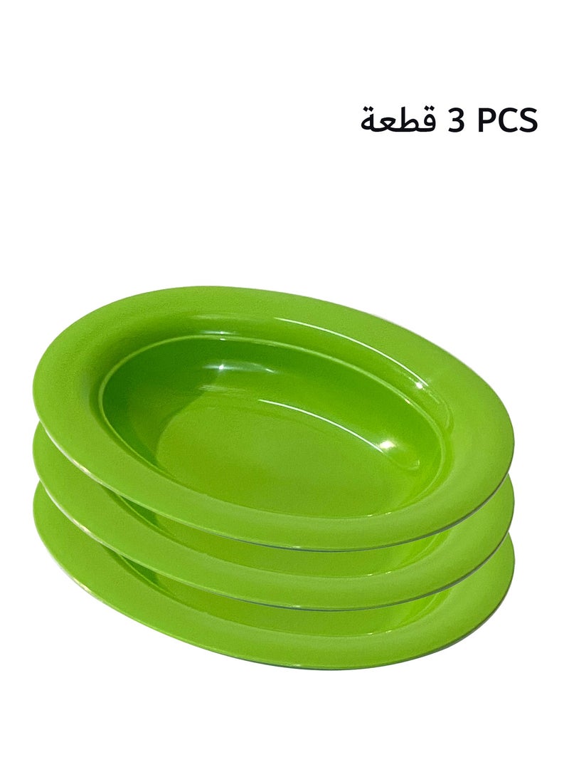 Plastic Serving Platter 3pcs Green - Image 1